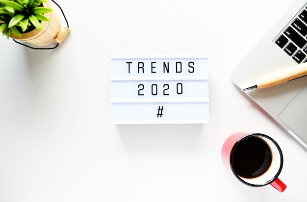 TRENDS 2020 bedrijfsconcept, bovenaanzicht