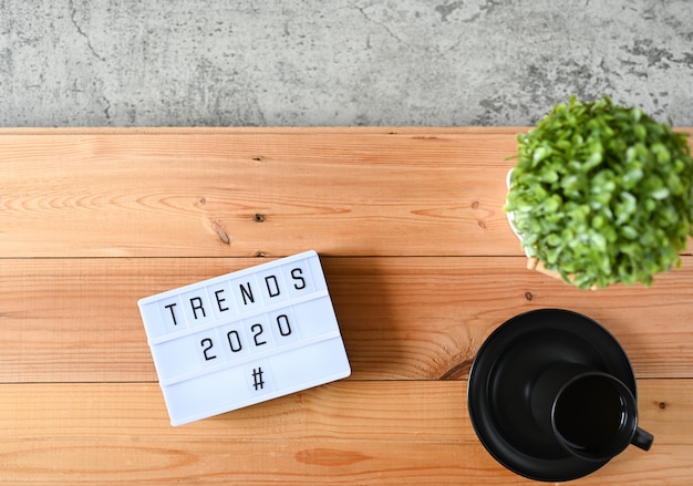 TRENDS 2020 on office desk