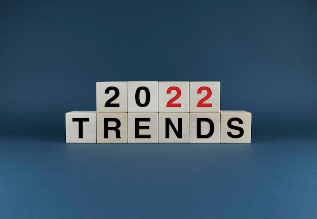 Trends 2022 Cubes form words Trends 2022