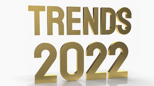 The  trends 2022 text for business plan concept 3d rendering