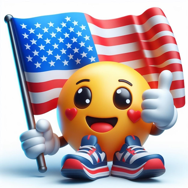 Photo trendsetting 3d american flag emoji design elevate your digital messages with patriotic flair