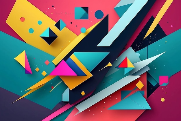 Trendy abstract background Composition of geometric shapes stock illustration