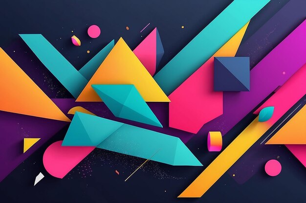 Trendy abstract background Composition of geometric shapes stock illustration