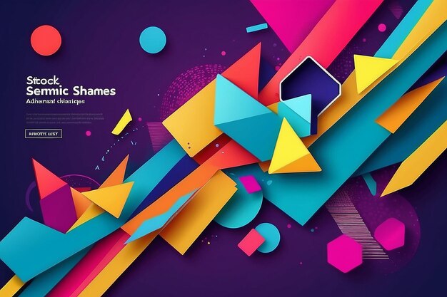 Trendy abstract background Composition of geometric shapes stock illustration