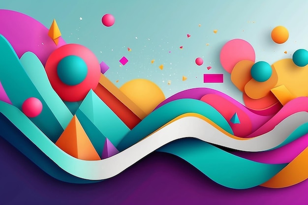 Trendy abstract background Composition of geometric shapes stock illustration