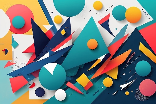 Trendy abstract background composition of geometric shapes stock illustration