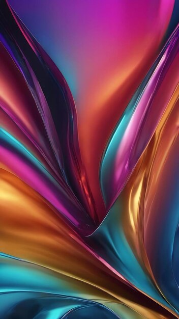 Trendy abstract chrome background with gradient colors