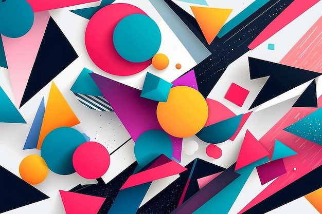 Trendy abstracte achtergrond Samenstelling van geometrische vormen stock illustratie