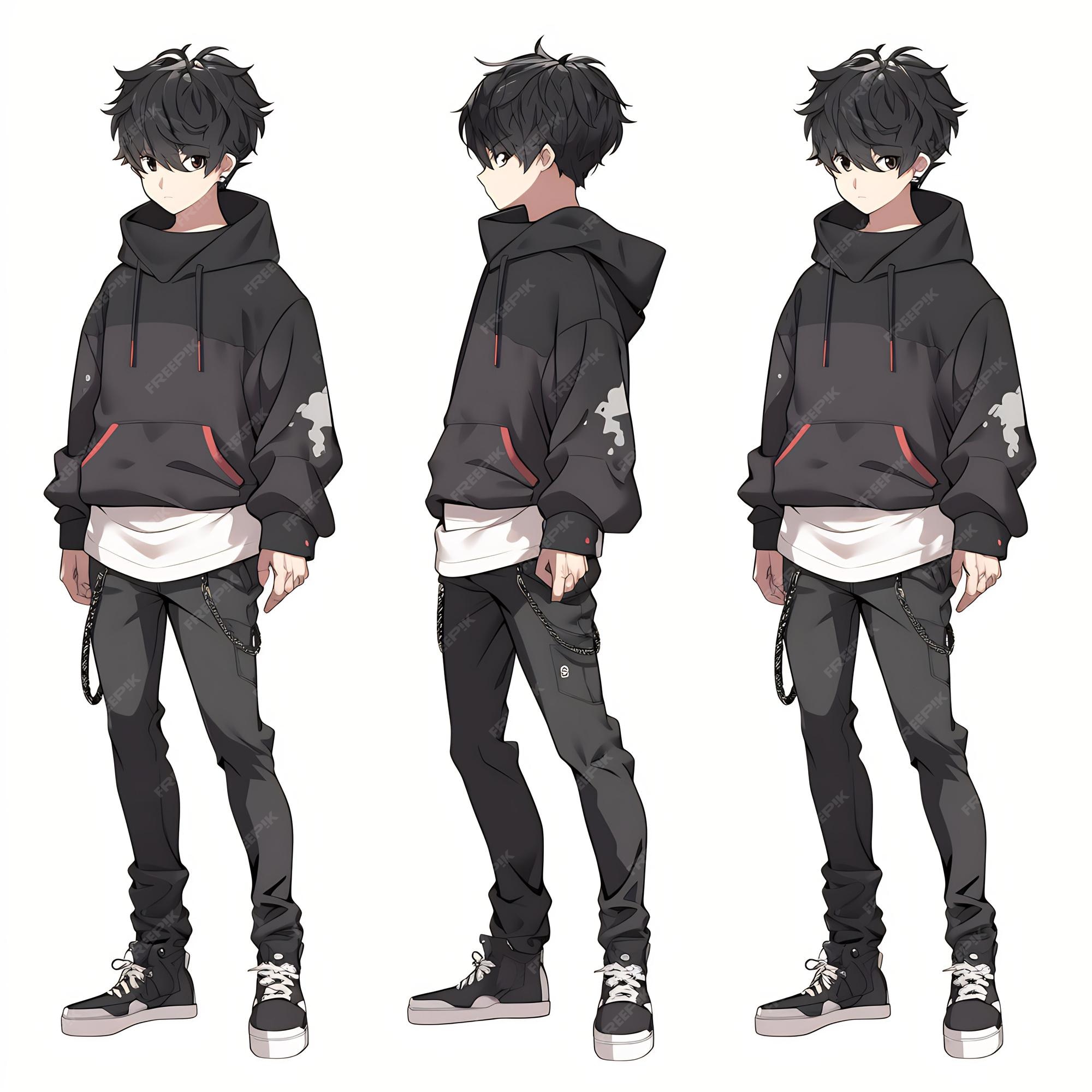 Premium AI Image | Trendy Anime Boy Character Turnaround Concept Art ...