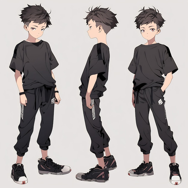 wirybaboon486 anime boy wearing cyberpunk clothes reference art doodles