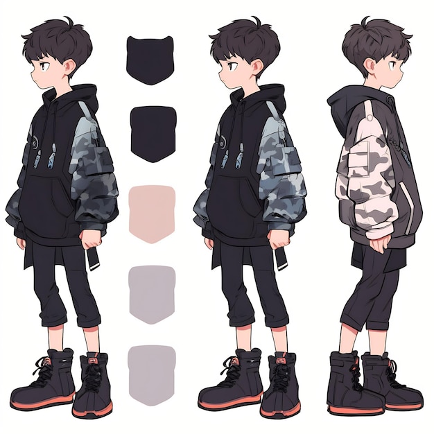 Anime boy poses for photo with black hair and black shirt, handsome guy in  demon killer art, Handsome anime pose, Anime handsome man, Male anime style  - SeaArt AI