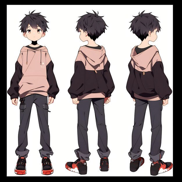 anime boy trending clothes Stock Illustration  Adobe Stock