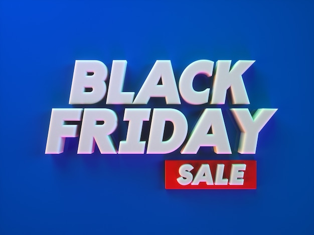 Photo trendy black friday 3d text with blue