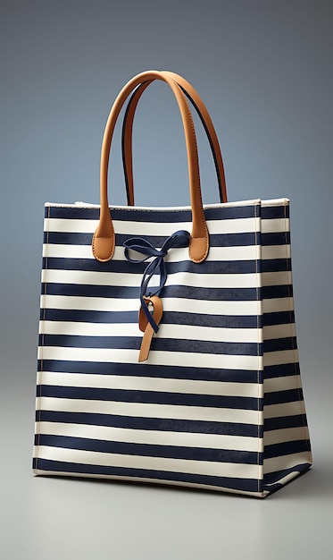 Foto bag di carta a tela di moda tote shape stripe patterns canvas ma collezioni di imballaggi di moda