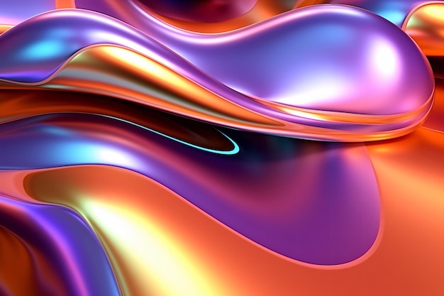 Trendy Chrome Liquid Background Ai generative