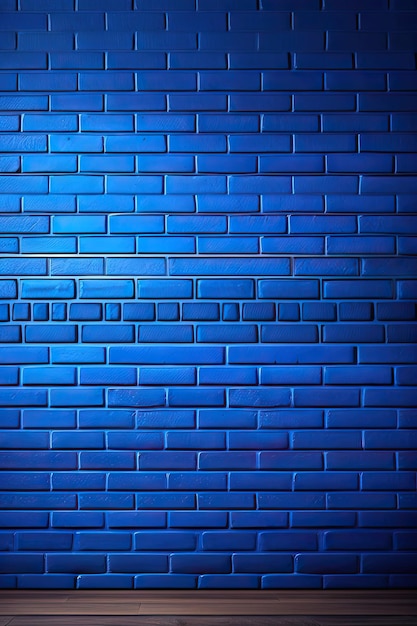 Trendy color painted classic blue brick wall texture wallpaper background