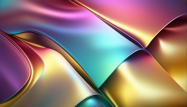 Trendy colorful holography metallic texture background