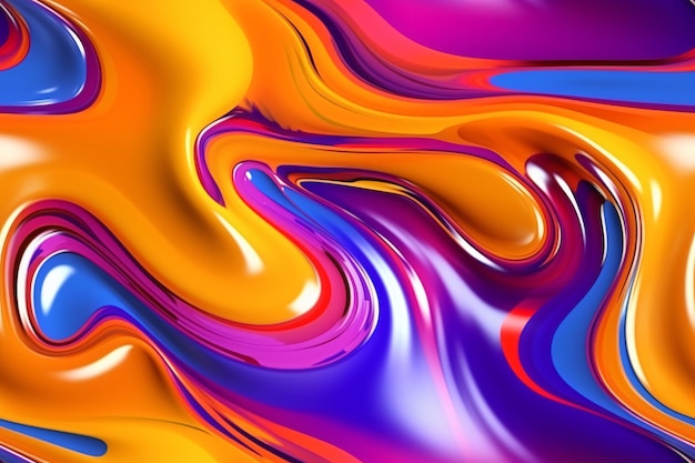 트렌디한 다채로운 액체 패턴 Ai 생성
