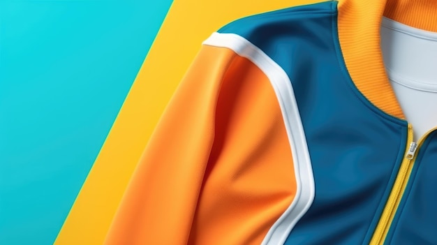 trendy colorful sportswear with copy space for text