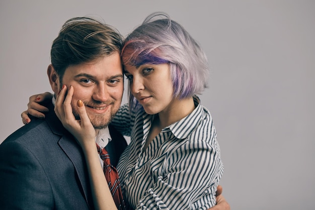 Trendy Couple taking a Selfie with a phone