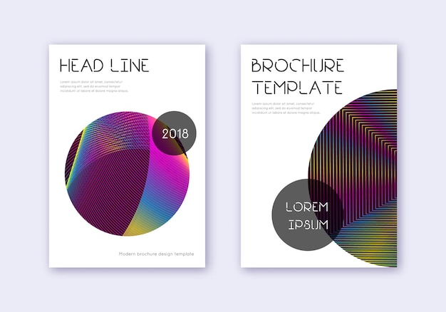 trendy cover design template set rainbow abstract