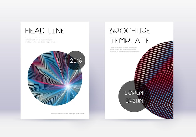 Trendy cover ontwerpsjabloon set Rode abstracte lin