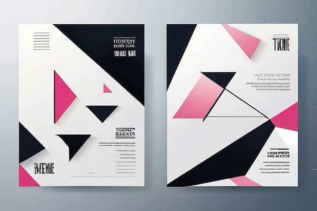 Photo trendy covers design minimal geometric shapes compositions applicable for brochures