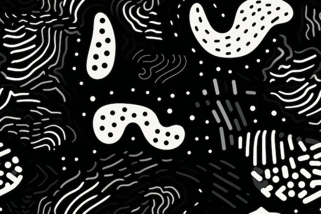 Trendy fashionable black and white seamless abstract pattern background