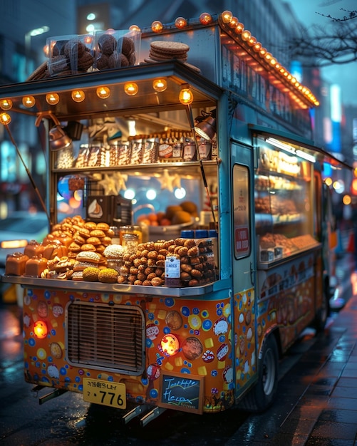 Photo a trendy food truck festival wallpaper