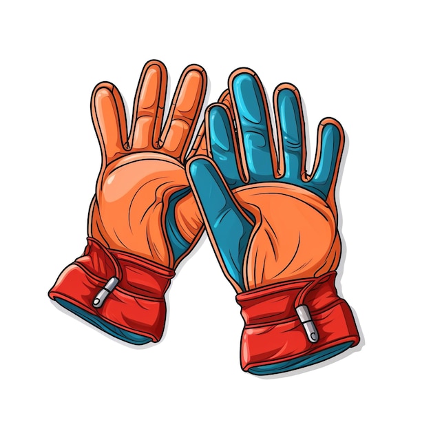 Photo trendy gloves accessory cartoon square illustration
