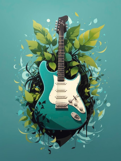 Trendy Guitar in Studio Ghibli Style