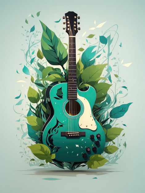 Trendy Guitar in Studio Ghibli Style