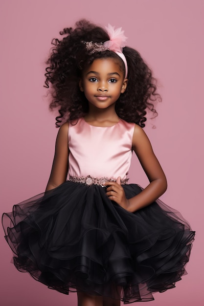 Trendy herfstvibes grillige outfit voor schattige kleine zwarte meisjes