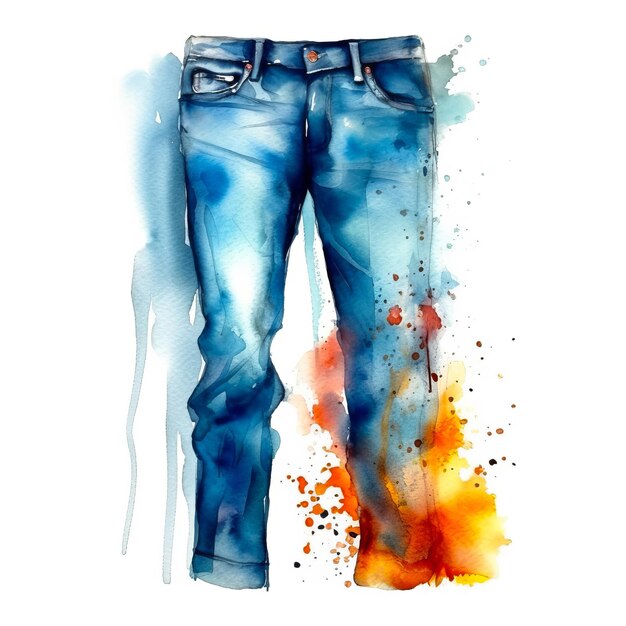 Trendy jeans bottom square illustration