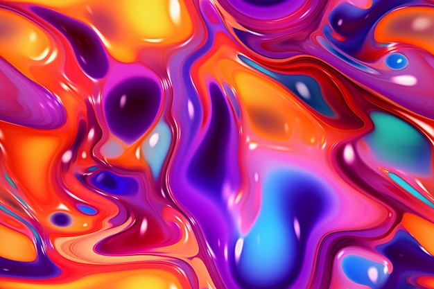 Photo trendy liquify seamless pattern ai generative