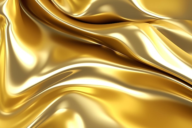Trendy Metallic Gold Liquid Background Ai generative