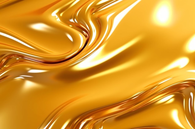 Trendy Metallic Gold Liquid Background Ai generative