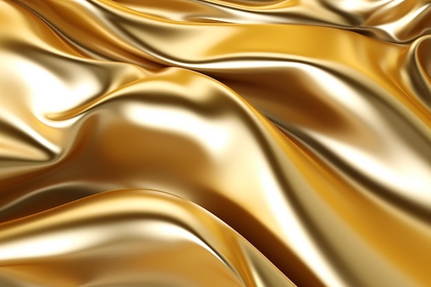 Trendy Metallic Gold Liquid Background Ai generative