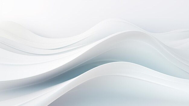 Trendy minimal abstract white background with smooth curve flowing satin waves light luxury elegant