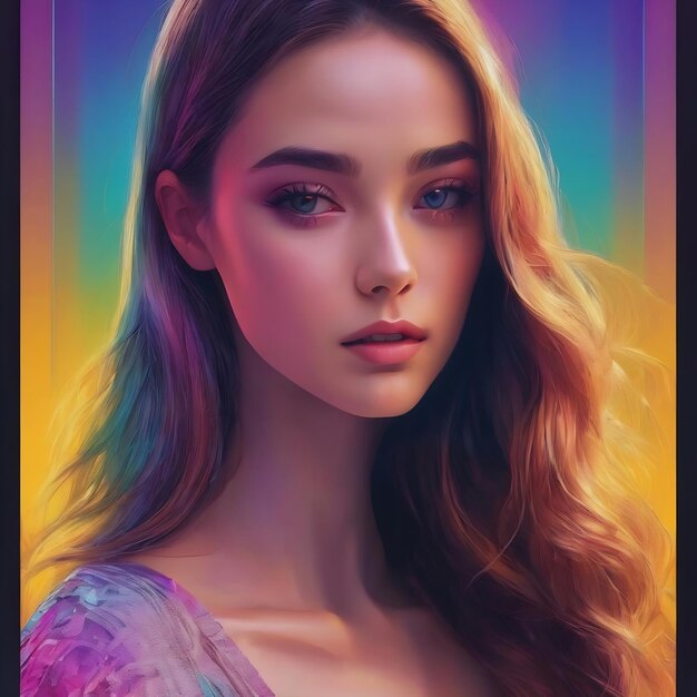 A trendy mobile wallpaper with a cool gradient portrait generative ai