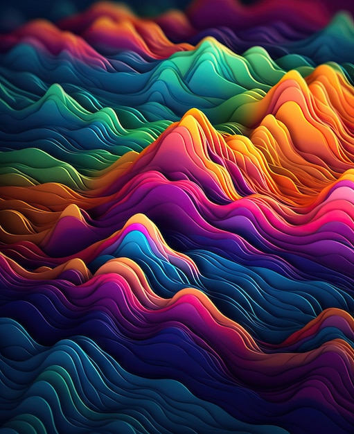Trendy modern background and texture Topographic multicolored linear background
