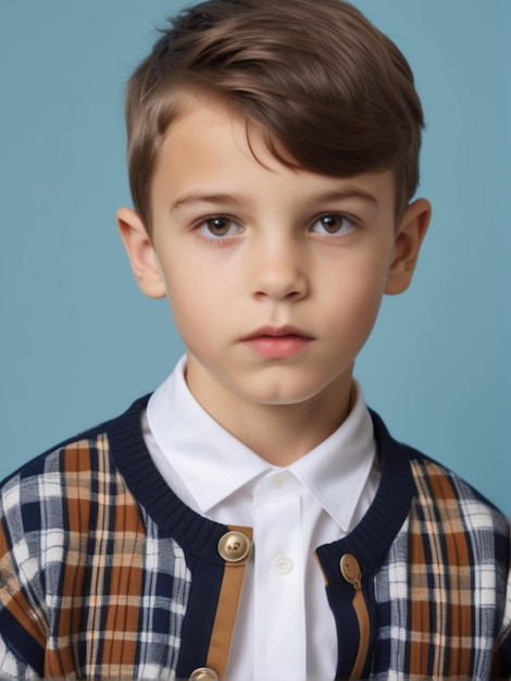 Фото Модный наряд и прическа для детской модели