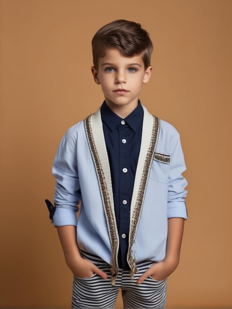 Foto modello di bambino con forchetta alla moda