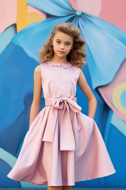 Trendy Parisian Chic Little Girl's French Couture Ensemble