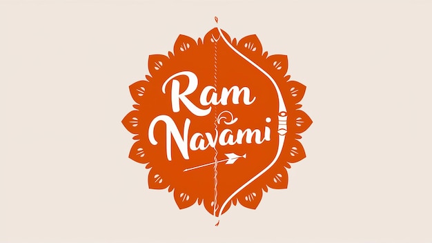 Foto trendy ram navami typografie lord rama illustratie voor het ram navami festival