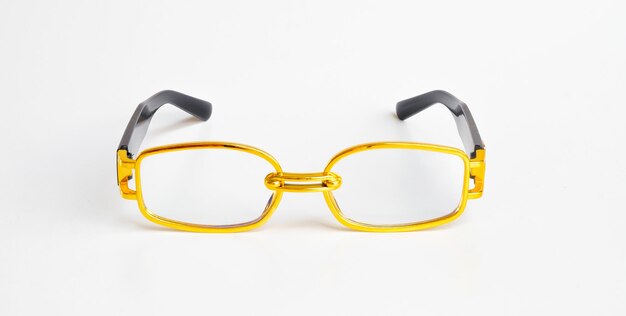 Trendy stylish eyeglasses on white background