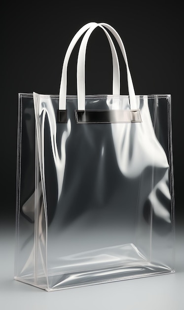 사진 트렌디한 투명한 pvc 종이 가방 트라페조이드 모양 명확한 색상 패션 패키지 컬렉션
