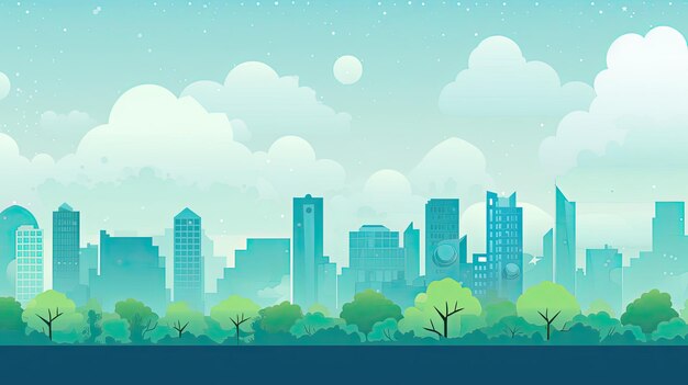 Photo trendy urban silhouette illustration of a modern city