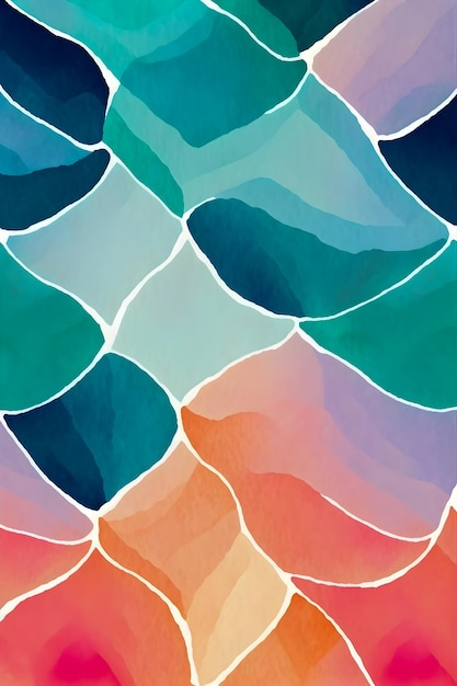 Trendy watercolor background colorful pattern