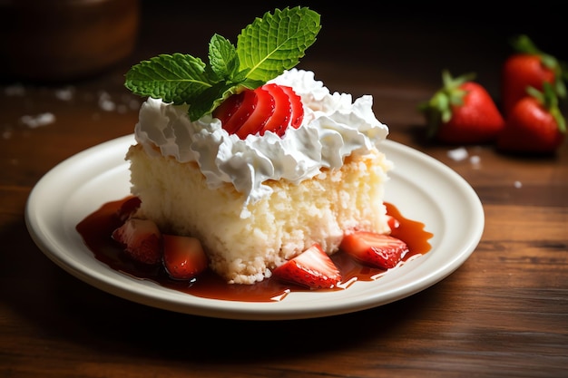 Tres Leches Cake tasty dessert background